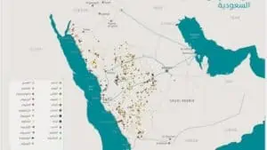 خريطة عروق الذهب في السعودية